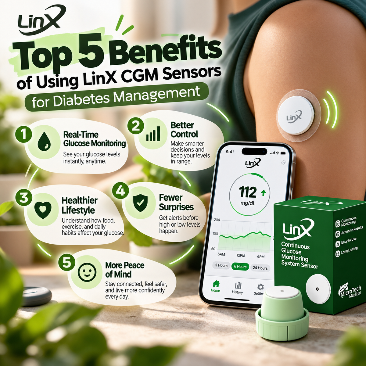 Top 5 Benefits of Using LinX CGM Sensors for Diabetes Management