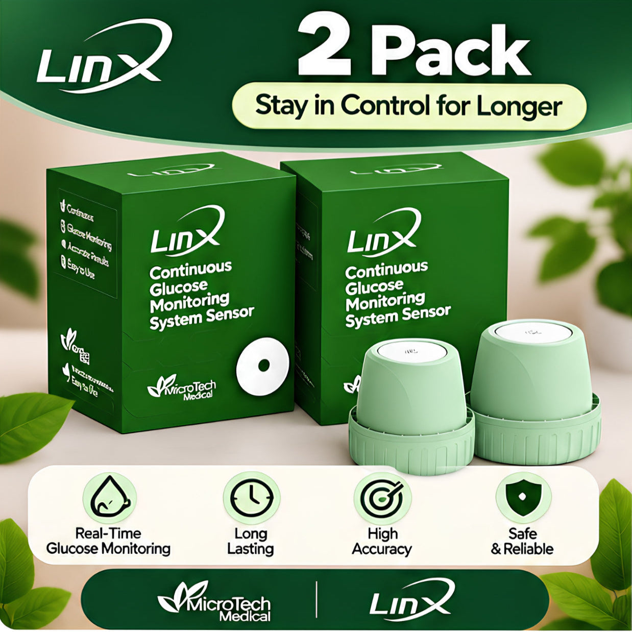 2 Linx CGM Sensors (1 Month)